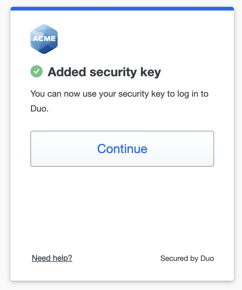 Security Key Added
