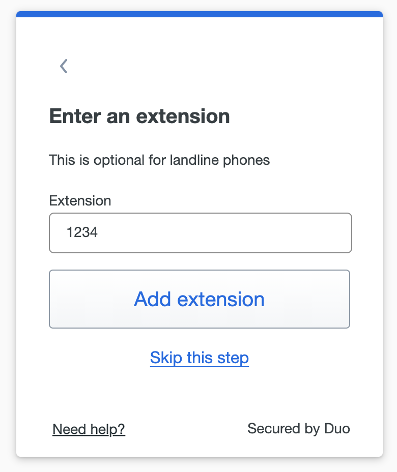 Enter Landline Extension