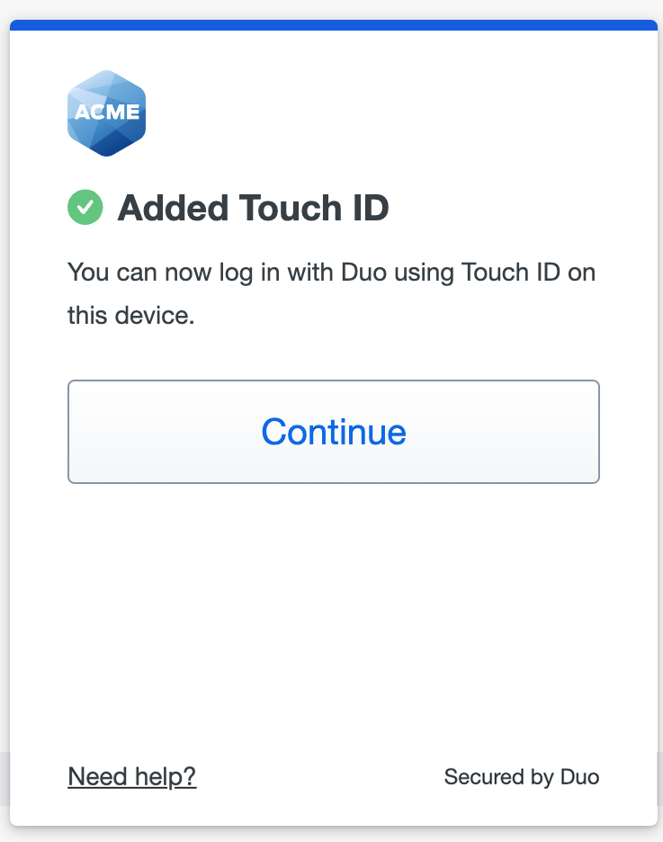 Touch ID Added