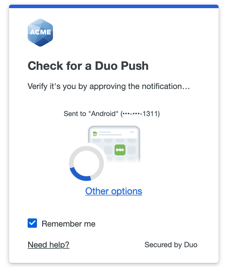 Remembered Device Option for Duo Push