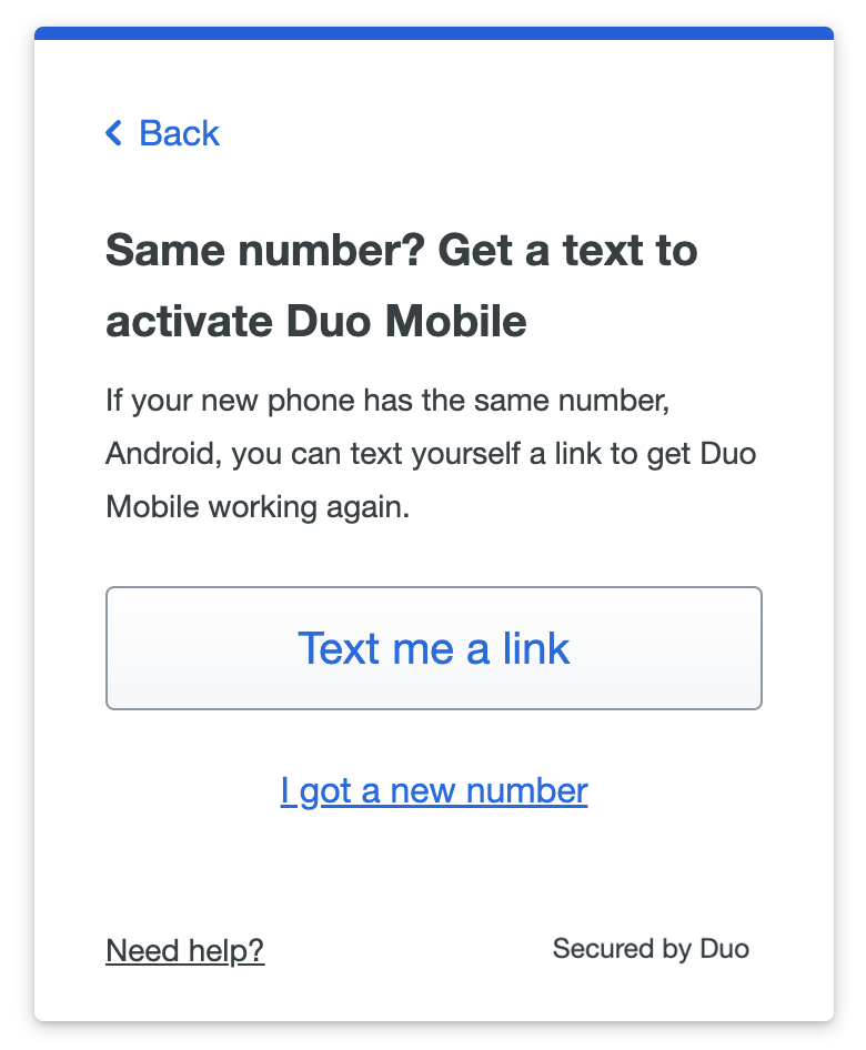 Send Text Reactivation Link to your Phone