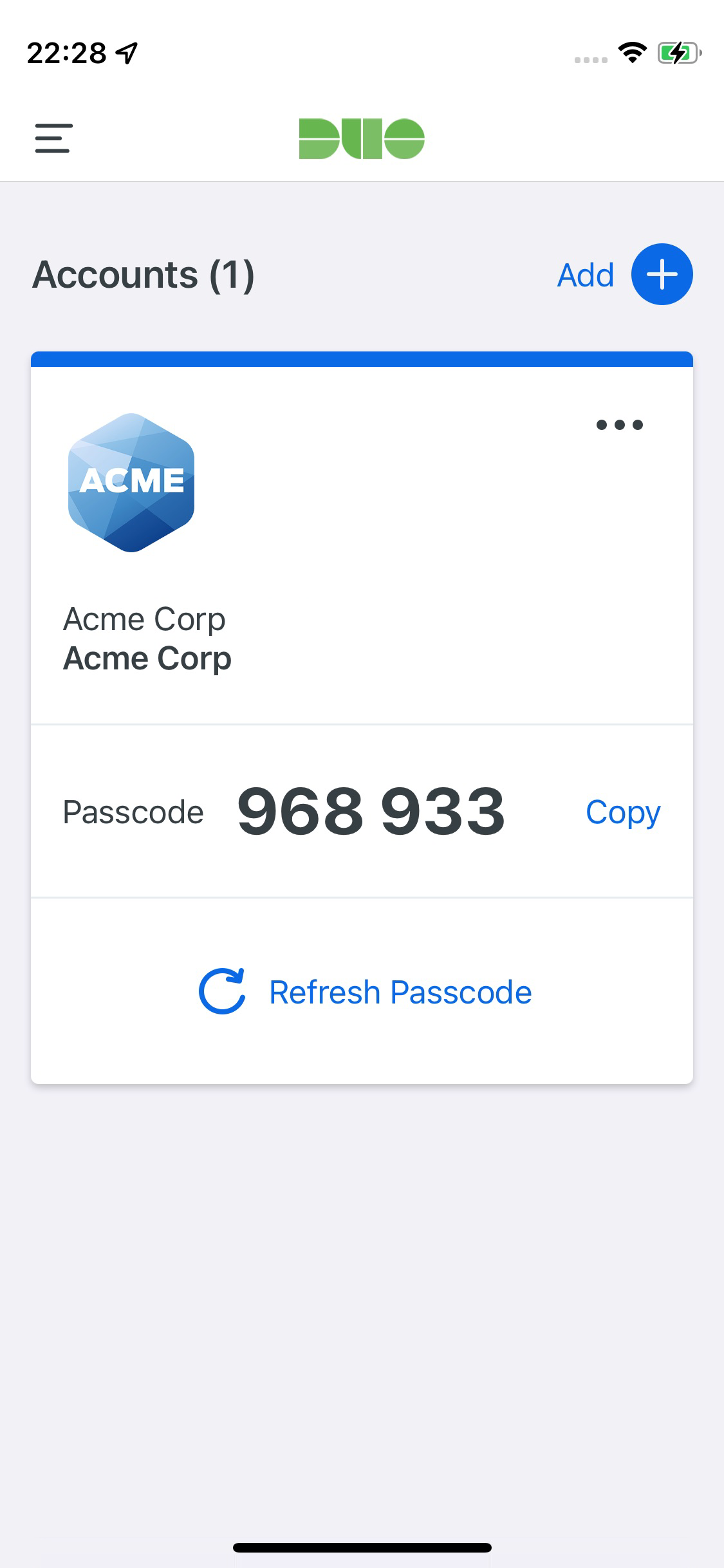 HOTP Passcode Generation in Duo Mobile