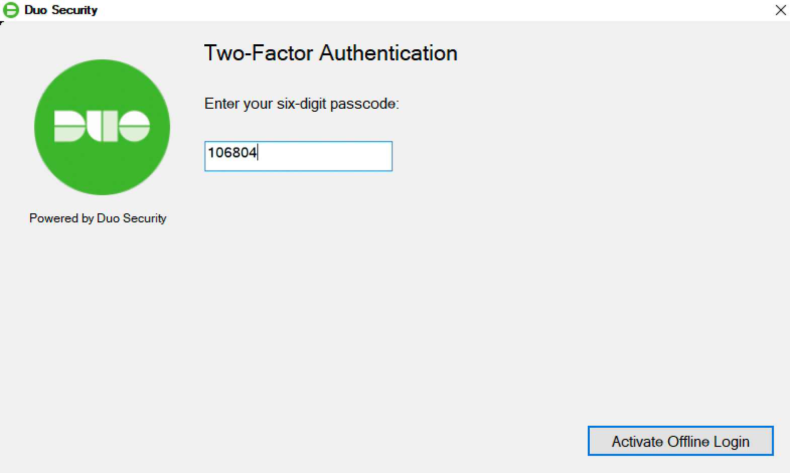 Duo Offline Access Activation - Finish