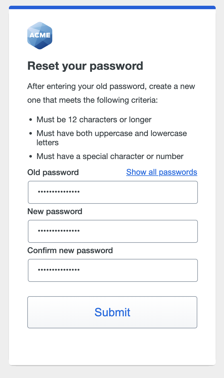Duo Single Sign-On Reset Password
