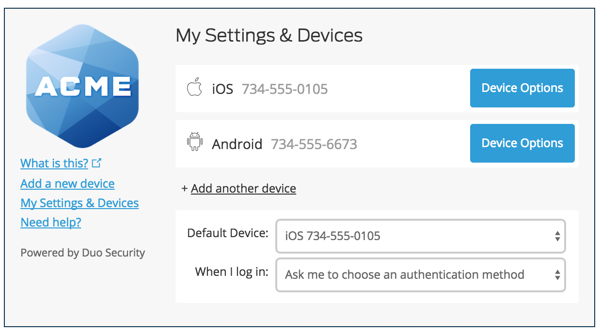 My Settings & Devices